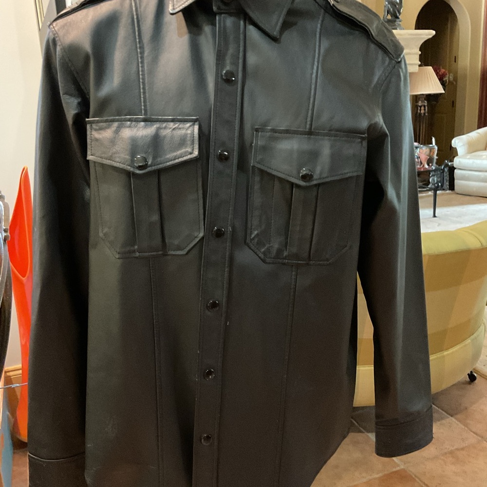 Leather Creations Men’s Genuine Leather Black JacketSize XL